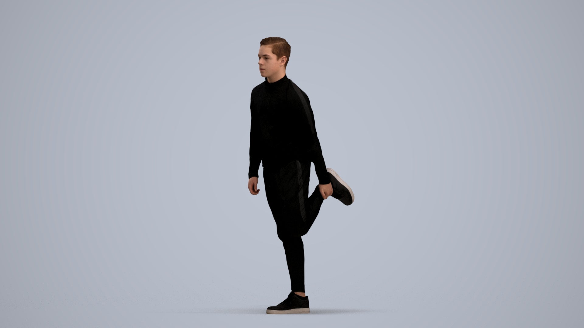 scanned 3D boy sport, photogrammetry people for Enscape and V-Ray, standing pose render