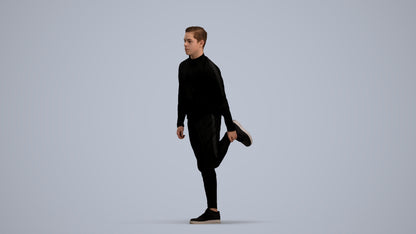 scanned 3D boy sport, photogrammetry people for Enscape and V-Ray, standing pose render