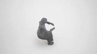 scanned 3D woman casual business, photogrammetry people for Enscape and V-Ray, wireframe three-quarter view