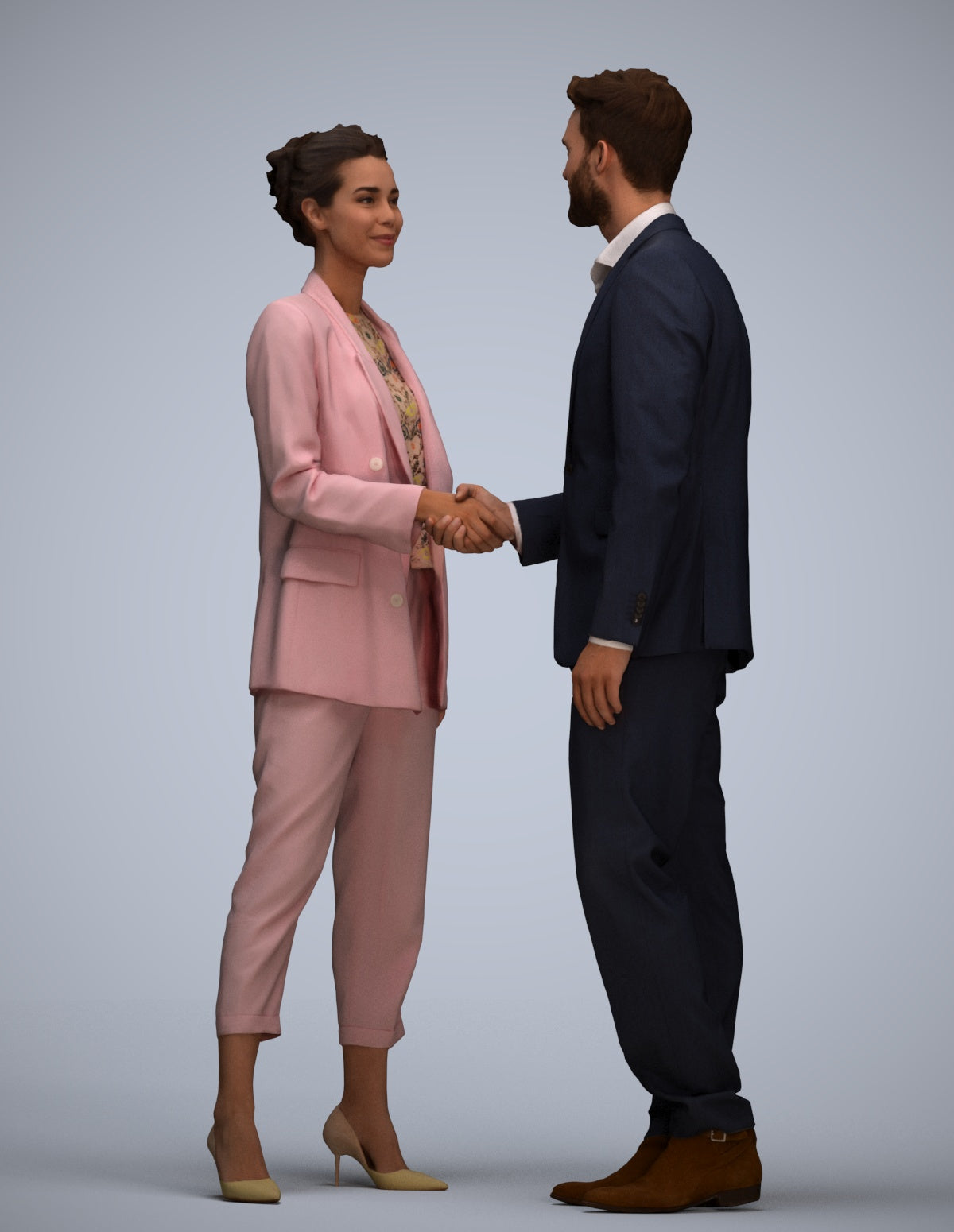 3D people model woman business shopping, scanned human for 3ds Max rendering