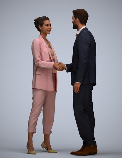 3D people model woman business shopping, scanned human for 3ds Max rendering