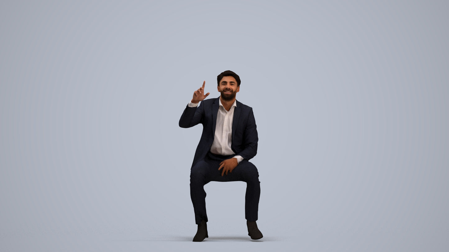 photogrammetry 3D man business, realistic human model archviz FBX, standing pose render