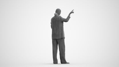3D scanned woman business, photorealistic archviz people for Enscape and SketchUp, wireframe front view