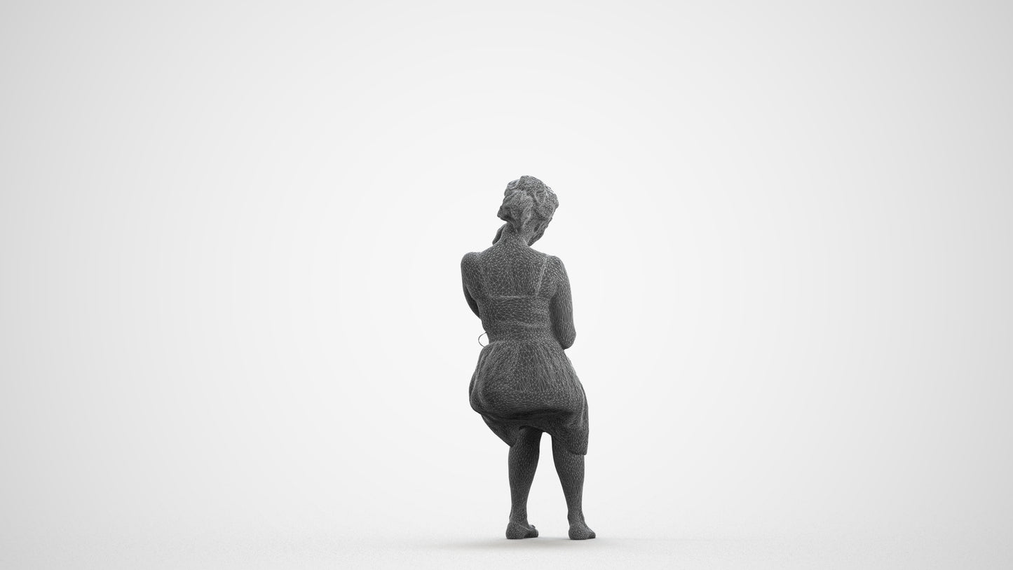 realistic 3D human woman formal formalaffairs, archviz people FBX OBJ for Blender, wireframe front view