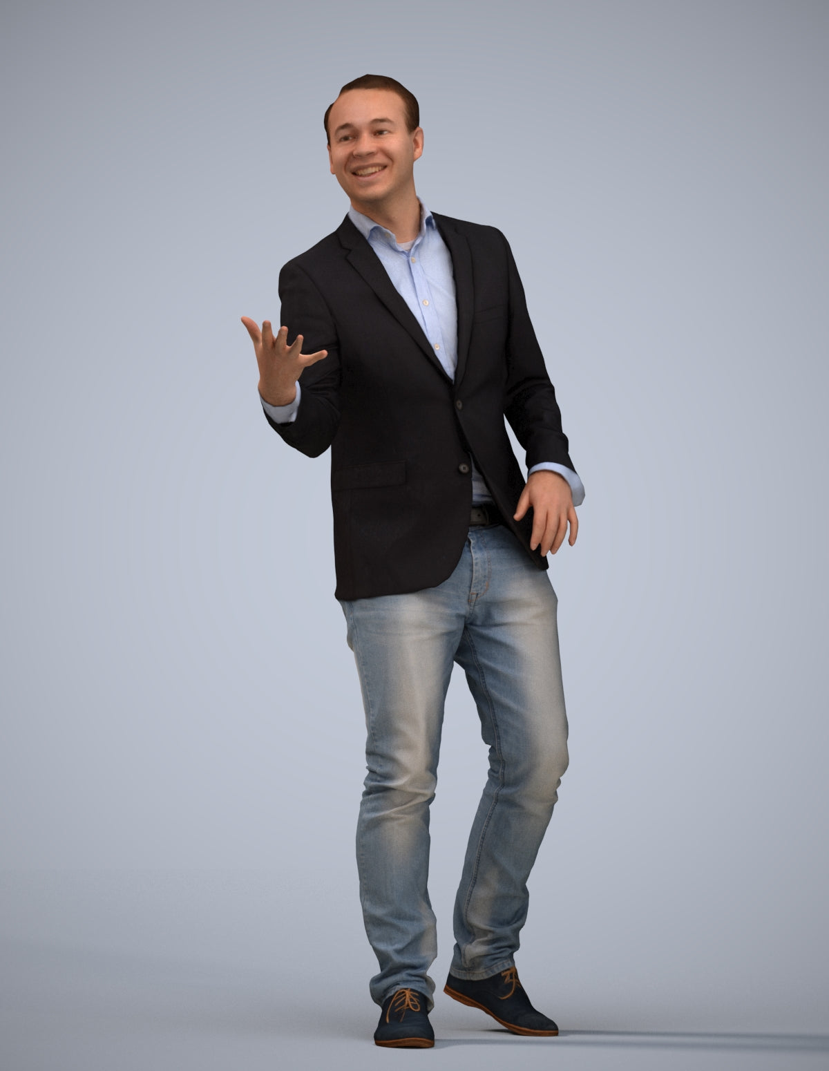 realistic 3D human man business, archviz people FBX OBJ for Blender