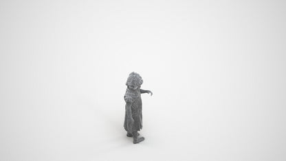 photogrammetry 3D girl kids, realistic human model archviz FBX, wireframe three-quarter view