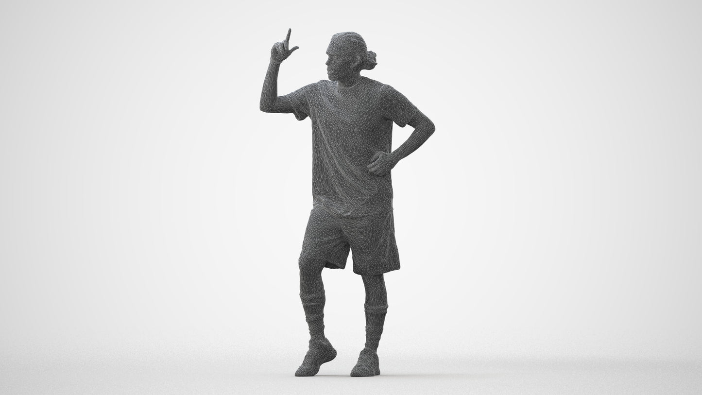 3D human model man sport, photogrammetry scanned person for archviz, square thumbnail