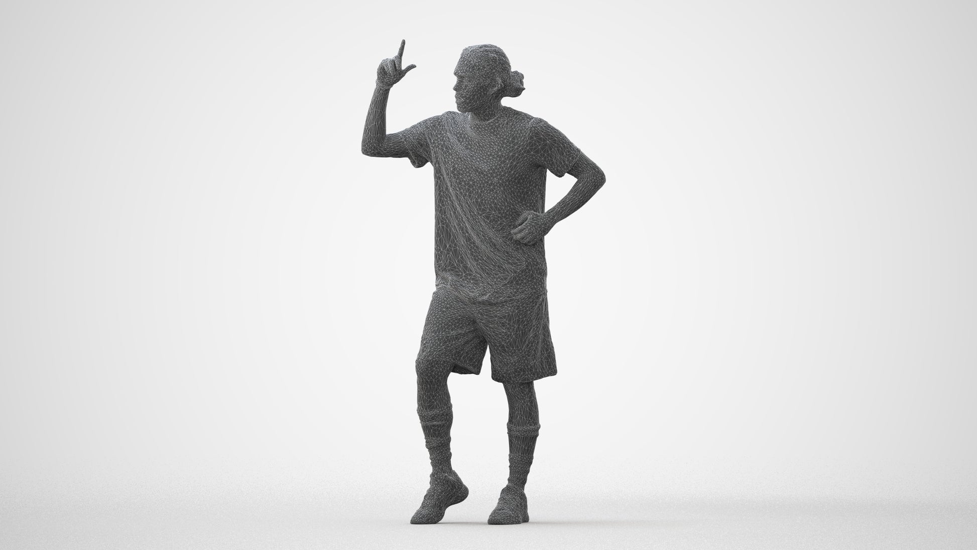 3D human model man sport, photogrammetry scanned person for archviz, square thumbnail