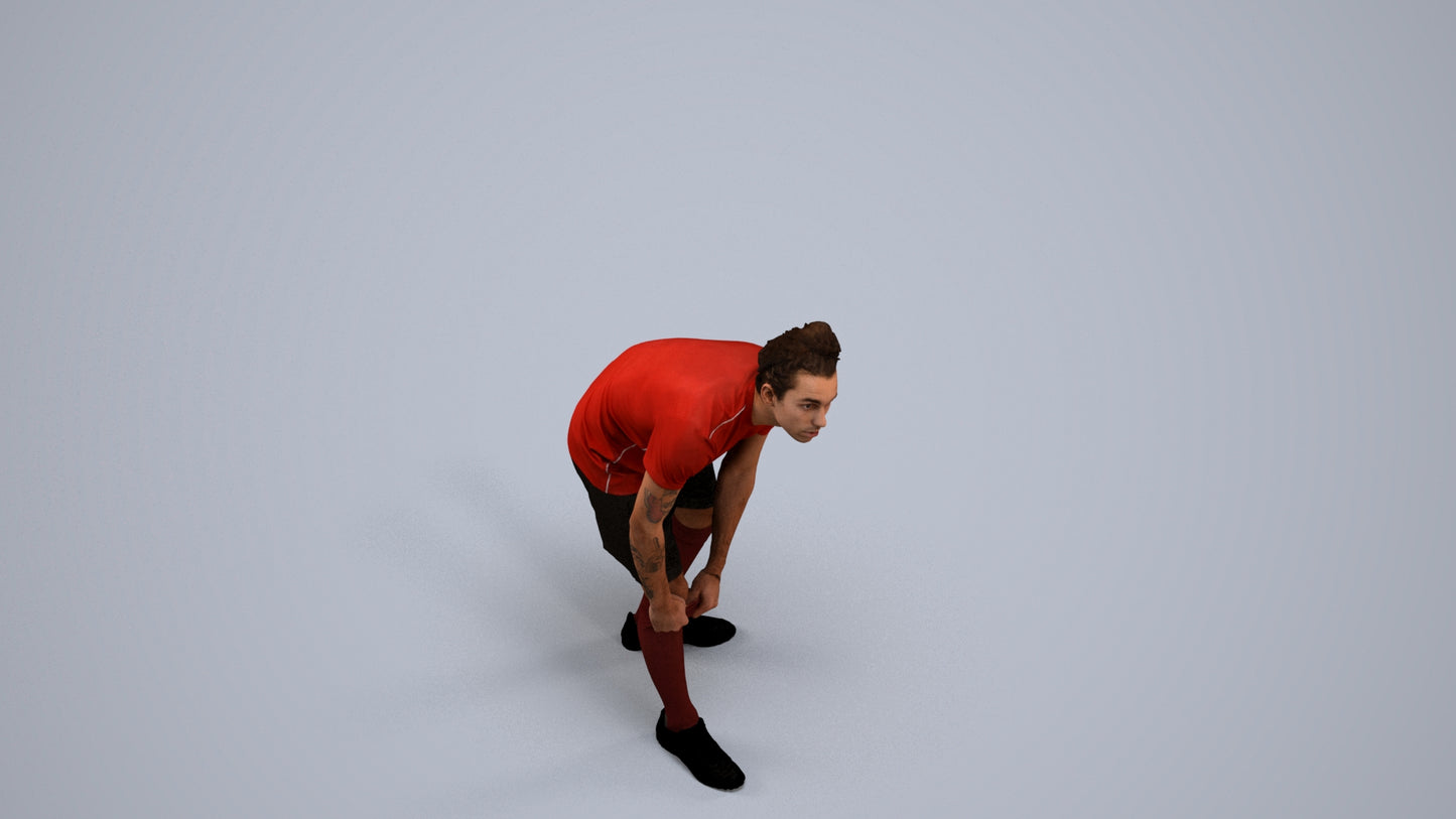 realistic 3D man sport, scanned archviz people for Blender and 3ds Max, back view render