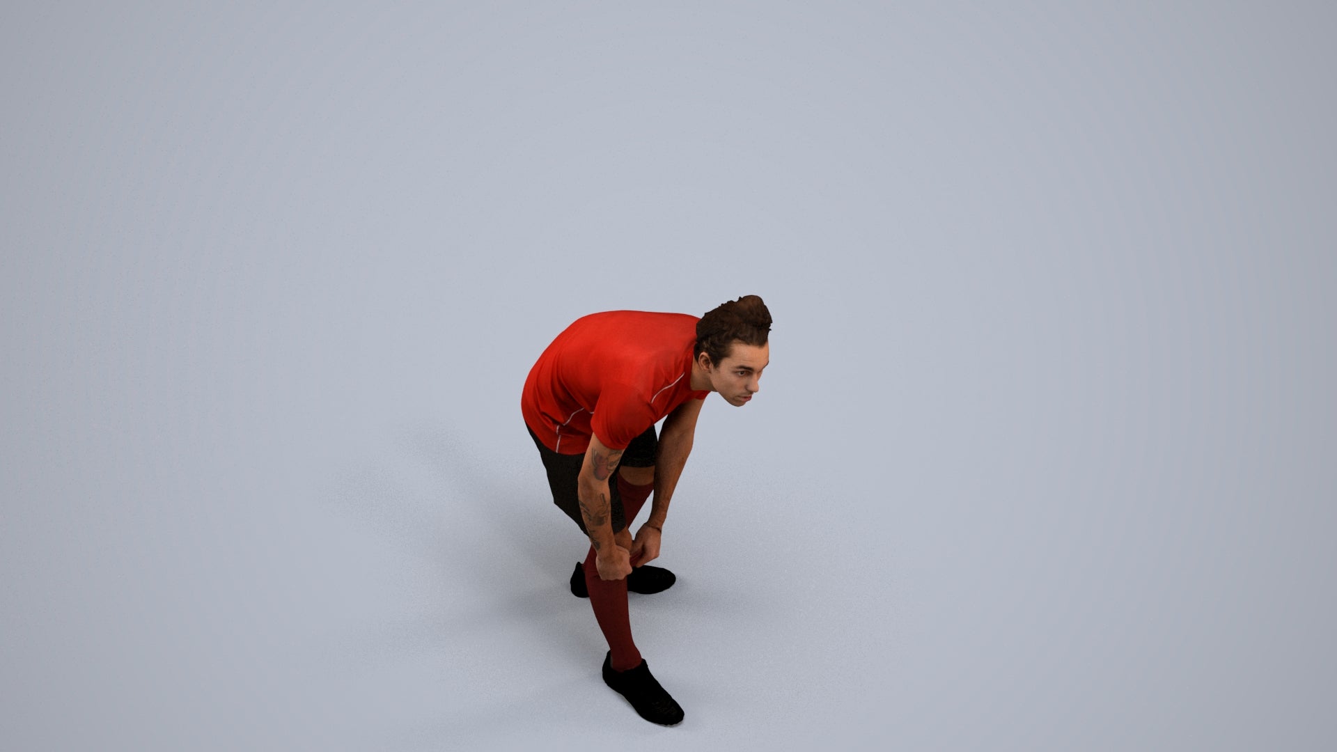 realistic 3D man sport, scanned archviz people for Blender and 3ds Max, back view render
