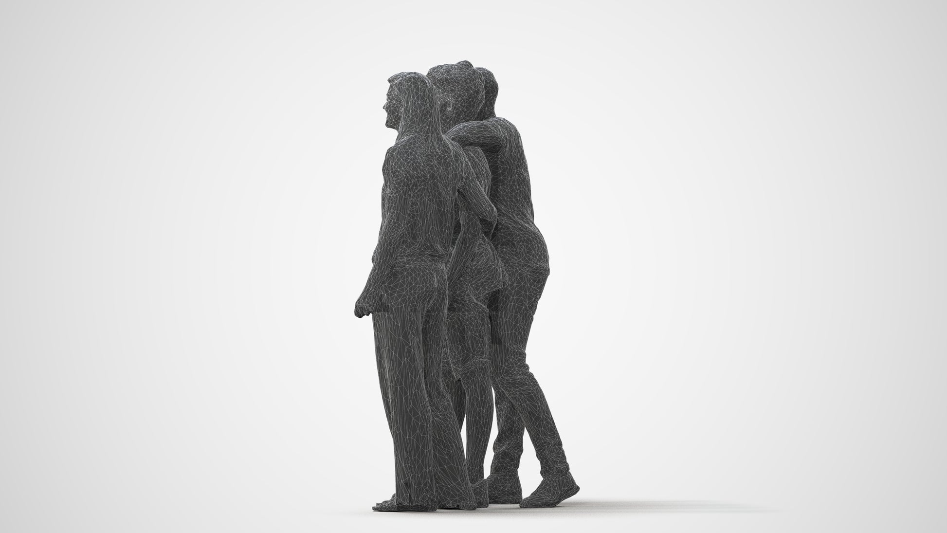 3D human model girl casual kids, photogrammetry scanned person for archviz, square thumbnail