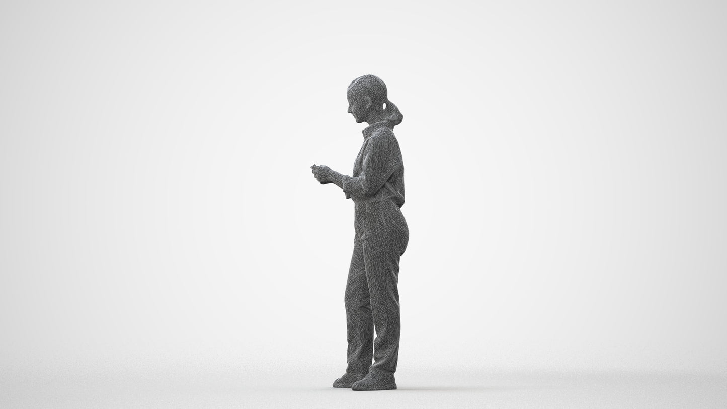 3D scanned girl kids, photorealistic archviz people for Enscape and SketchUp, square thumbnail