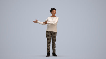 photogrammetry 3D woman casual standing, realistic human model archviz FBX, standing pose render