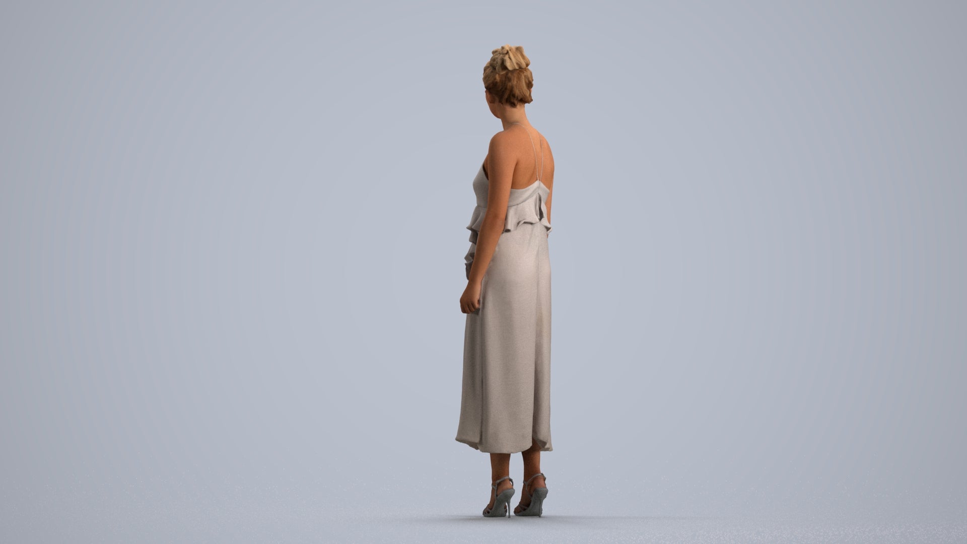 scanned 3D woman formal formalaffairs, photogrammetry people for Enscape and V-Ray, front view render