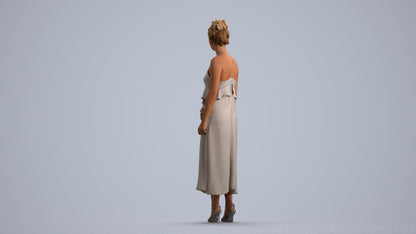 scanned 3D woman formal formalaffairs, photogrammetry people for Enscape and V-Ray, front view render