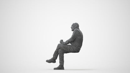 realistic 3D people senior man casual sitting, render-ready for V-Ray and Corona, FBX OBJ, square thumbnail