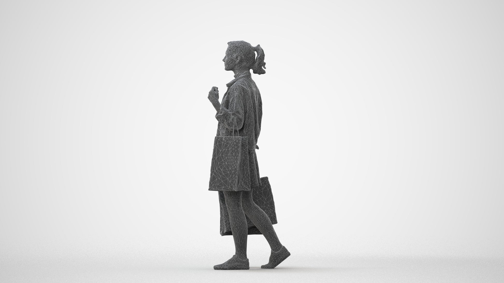 3D scanned woman shopping casual, photorealistic archviz people for Enscape and SketchUp, square thumbnail