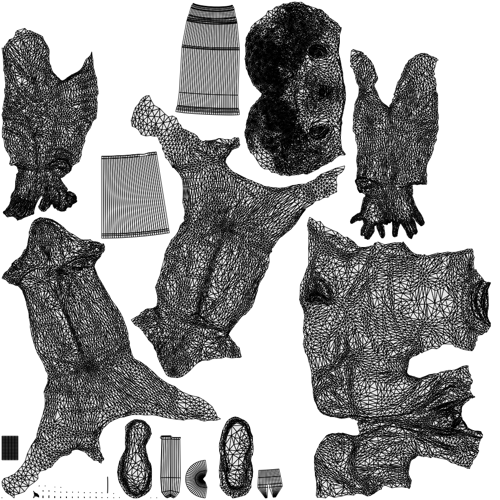 3D human model boy kids, photogrammetry scanned person for archviz, wireframe top-down view
