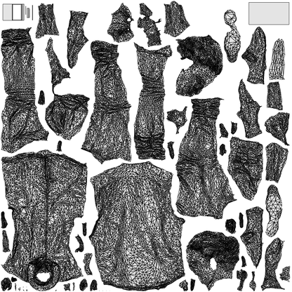 scanned 3D man casual standing, photogrammetry people for Enscape and V-Ray, wireframe top-down view