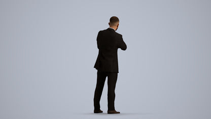 photogrammetry 3D man business, realistic human model archviz FBX, front view render