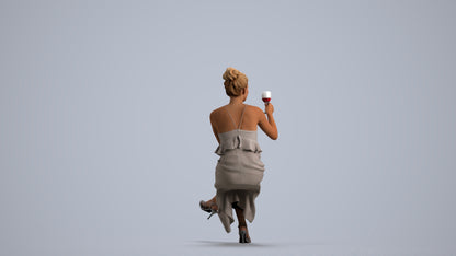 realistic 3D woman formal formalaffairs, scanned archviz people for Blender and 3ds Max, front view render