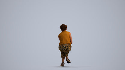 scanned 3D woman casual sitting, photogrammetry people for Enscape and V-Ray, front view render