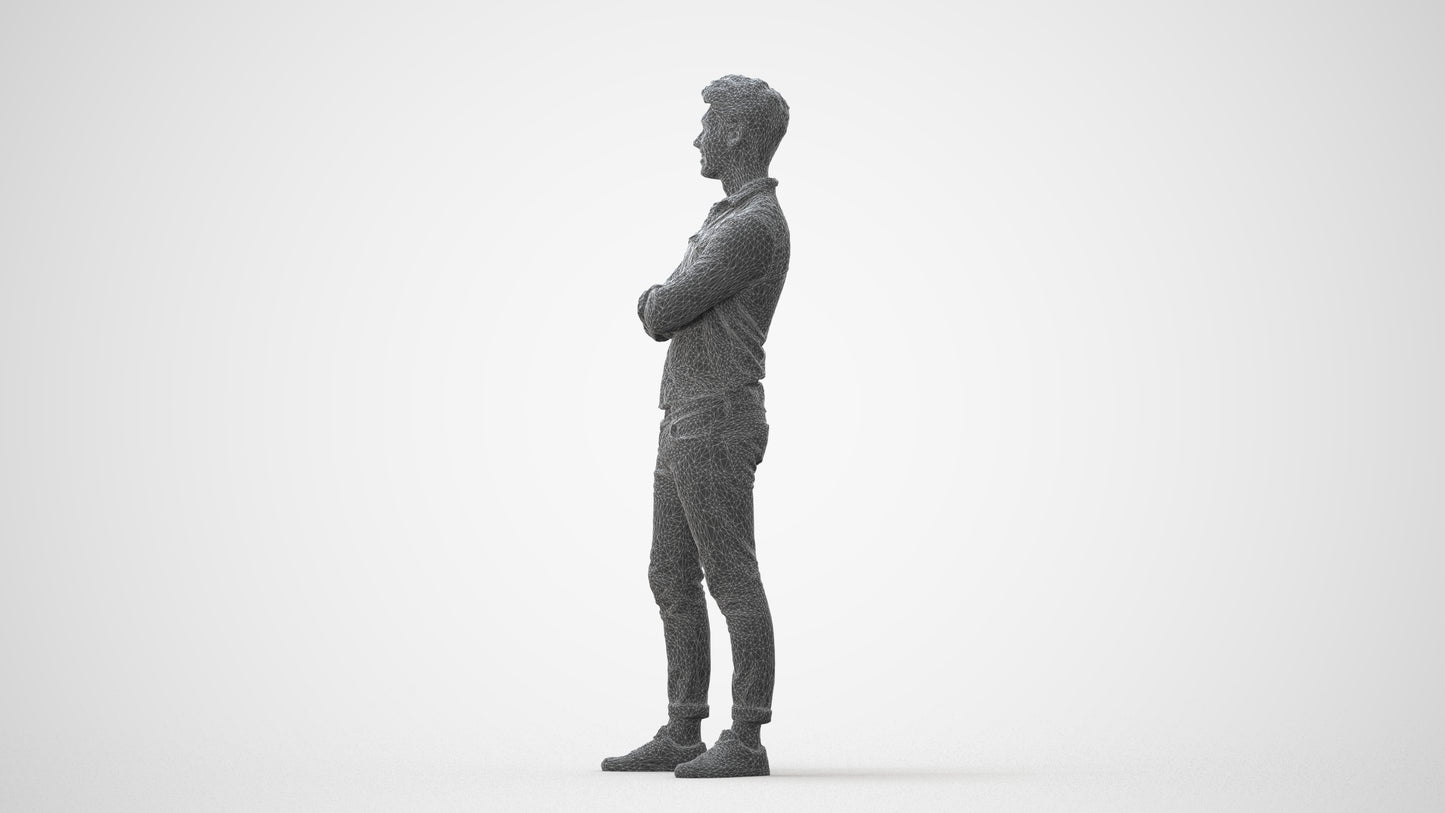 realistic 3D man casual mix, scanned archviz people for Blender and 3ds Max, square thumbnail