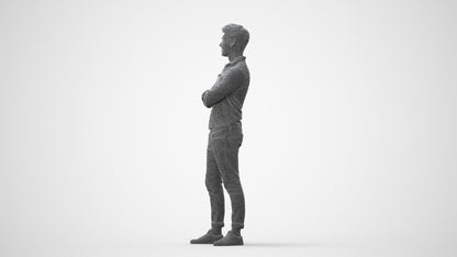 realistic 3D man casual mix, scanned archviz people for Blender and 3ds Max, square thumbnail