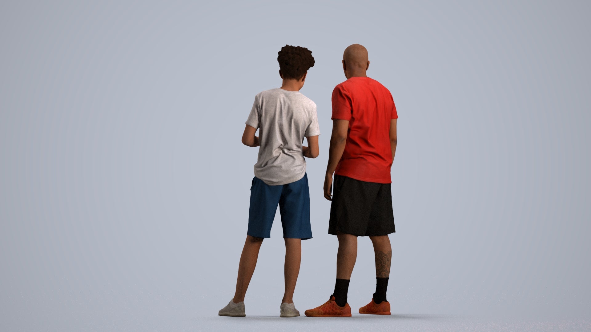 realistic 3D boy casual kids, scanned archviz people for Blender and 3ds Max, front view render
