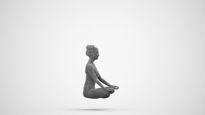 3D human model woman sport, photogrammetry scanned person for archviz, wireframe side view