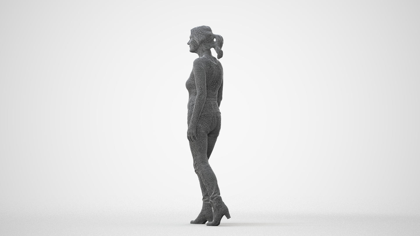 realistic 3D people senior woman casual walking, render-ready for V-Ray and Corona, FBX OBJ, square thumbnail