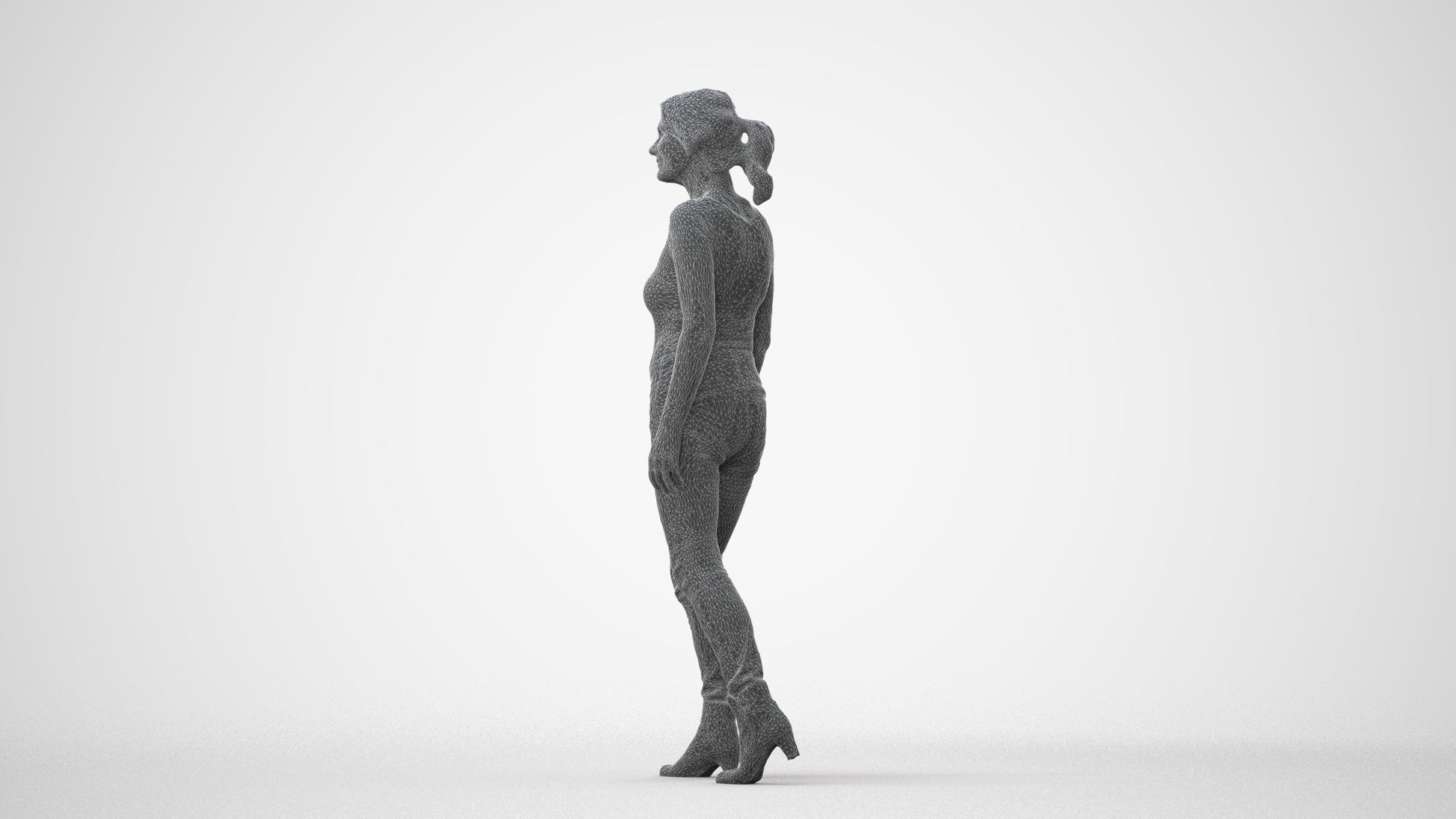realistic 3D people senior woman casual walking, render-ready for V-Ray and Corona, FBX OBJ, square thumbnail