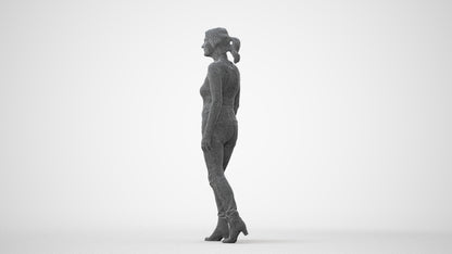 realistic 3D people senior woman casual walking, render-ready for V-Ray and Corona, FBX OBJ, square thumbnail