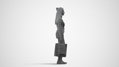 photogrammetry 3D woman casual shopping, realistic human model archviz FBX, wireframe side view