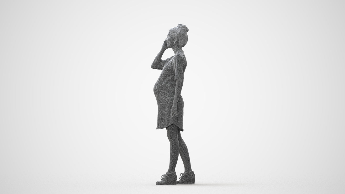 scanned 3D woman casual standing, photogrammetry people for Enscape and V-Ray, square thumbnail