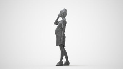 scanned 3D woman casual standing, photogrammetry people for Enscape and V-Ray, square thumbnail
