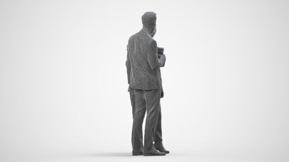 realistic 3D human woman formal business, archviz people FBX OBJ for Blender, wireframe side view