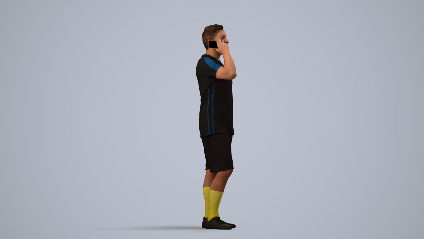 3D scanned man sport, photorealistic archviz people for Enscape and SketchUp, side view render