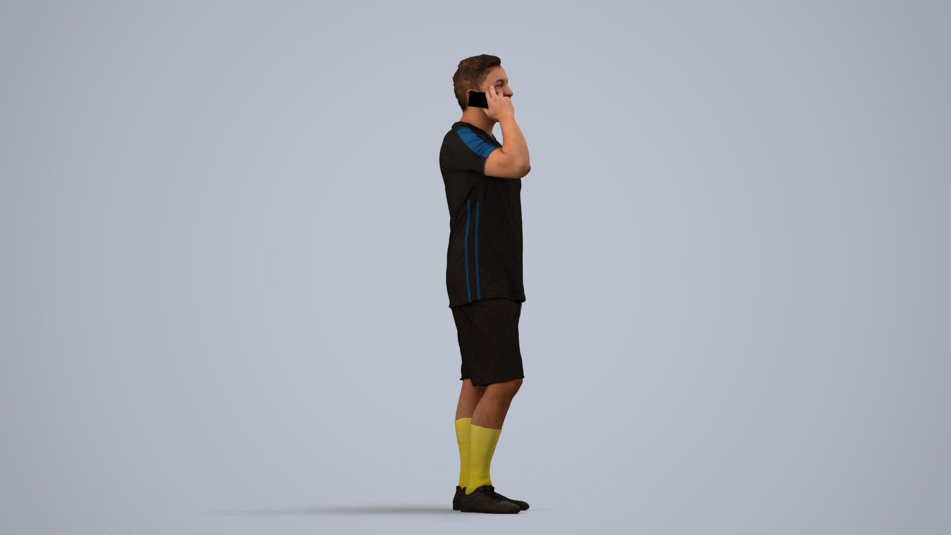 3D scanned man sport, photorealistic archviz people for Enscape and SketchUp, side view render