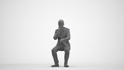 3D people model man business, scanned human for 3ds Max rendering, three-quarter front view render