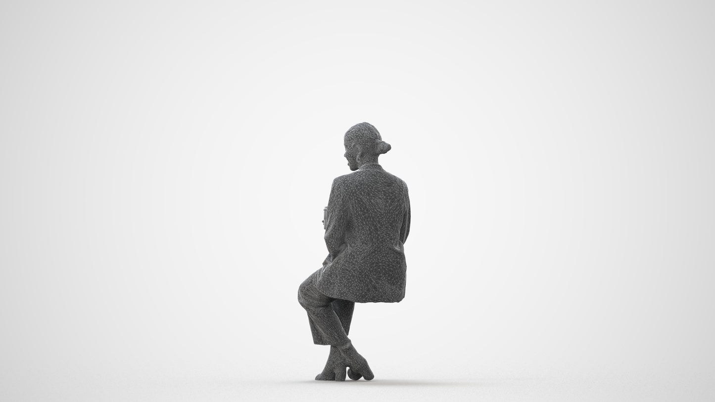 photogrammetry 3D woman business, realistic human model archviz FBX, square thumbnail