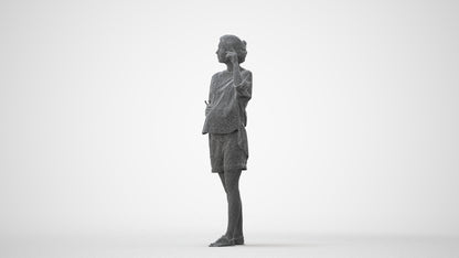 realistic 3D people woman casual standing, render-ready for V-Ray and Corona, FBX OBJ, square thumbnail