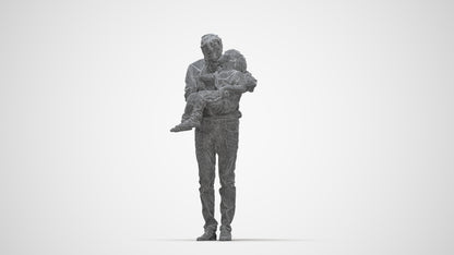 realistic 3D people boy casual kids, render-ready for V-Ray and Corona, FBX OBJ, wireframe back view