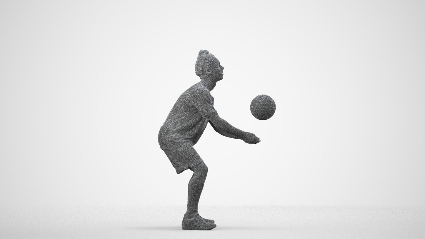 3D scanned man sport, photorealistic archviz people for Enscape and SketchUp, wireframe side view