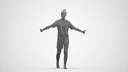 realistic 3D girl sport, scanned archviz people for Blender and 3ds Max, three-quarter front view render
