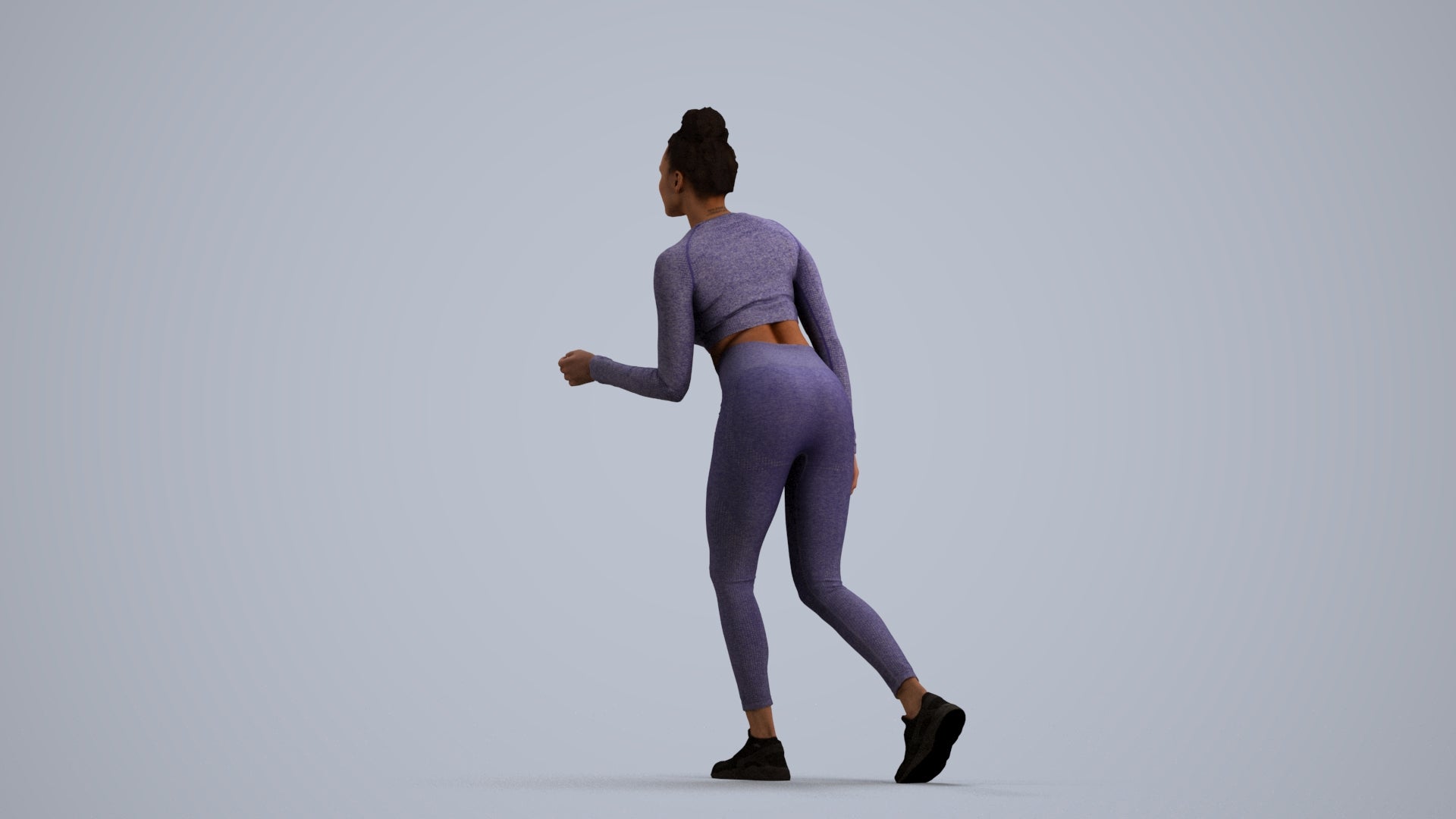 realistic 3D people woman sport, render-ready for V-Ray and Corona, FBX OBJ, front view render