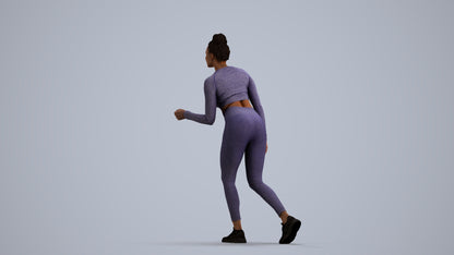 realistic 3D people woman sport, render-ready for V-Ray and Corona, FBX OBJ, front view render