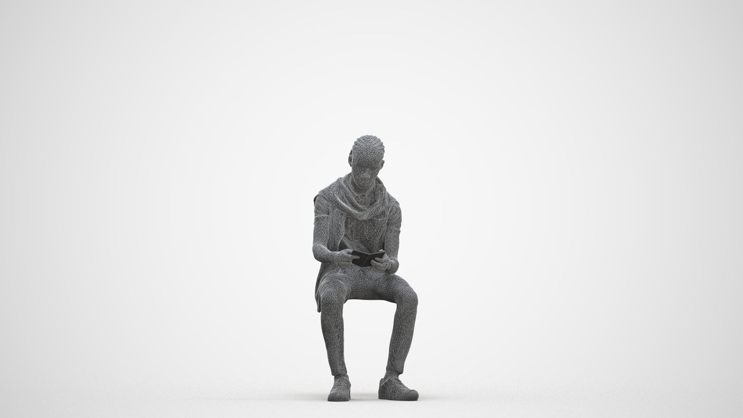 3D people model boy kids, scanned human for 3ds Max rendering, three-quarter front view render