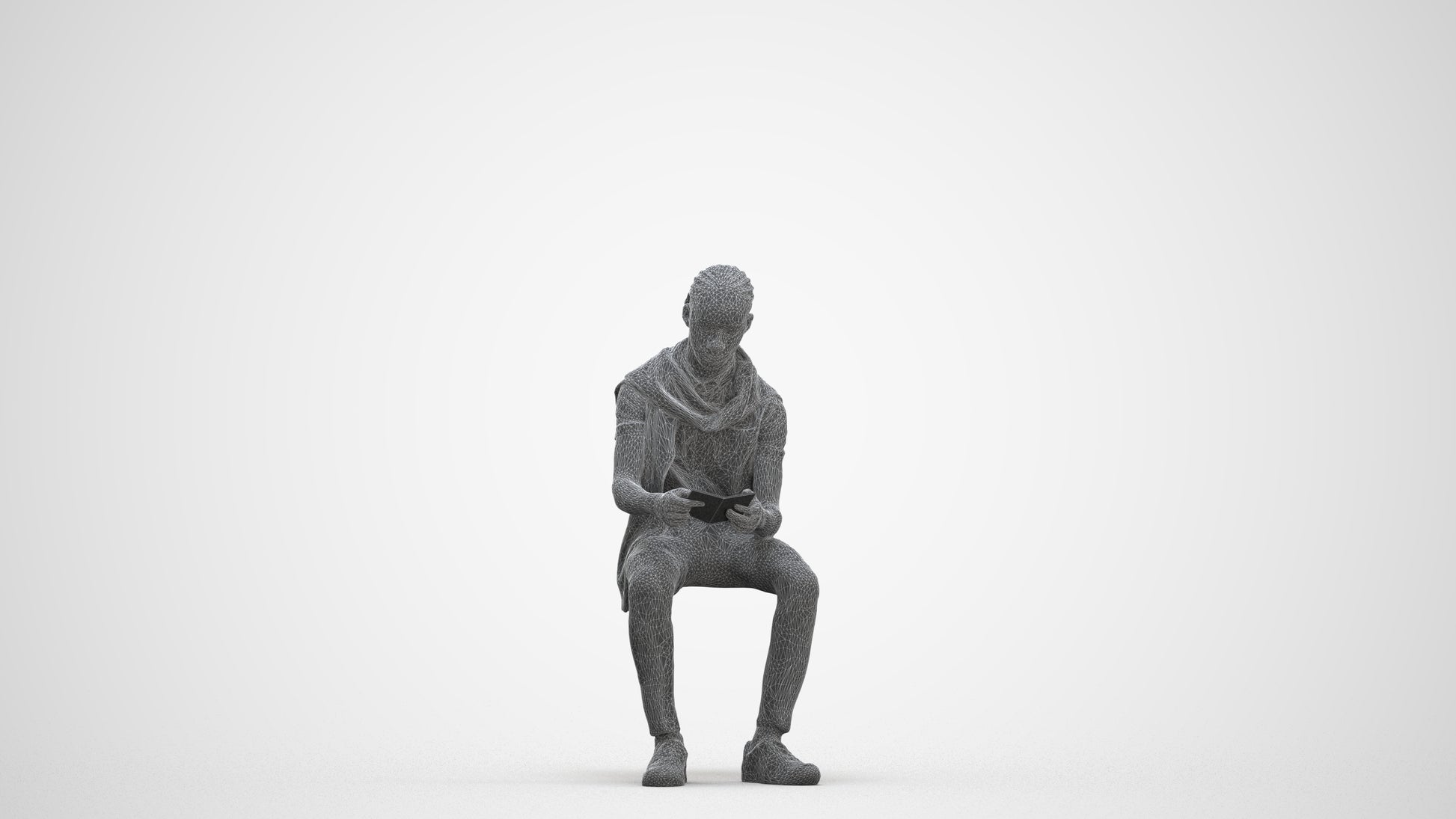 3D people model boy kids, scanned human for 3ds Max rendering, three-quarter front view render