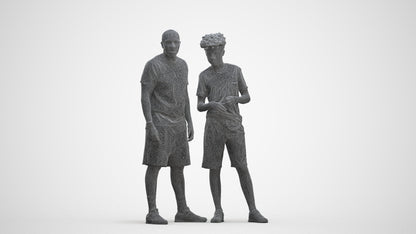 realistic 3D boy casual kids, scanned archviz people for Blender and 3ds Max, three-quarter front view render